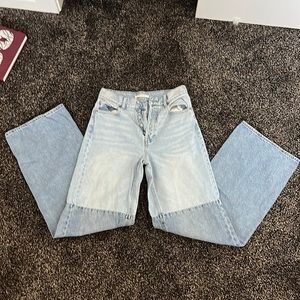 Half colored baggy jeans